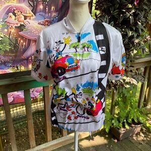 Giordana Disney Mickey Reel Short Sleeve Vintage Bike Bicycle Tee Size Large